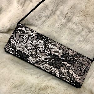 Elegant Black Lace Evening Clutch